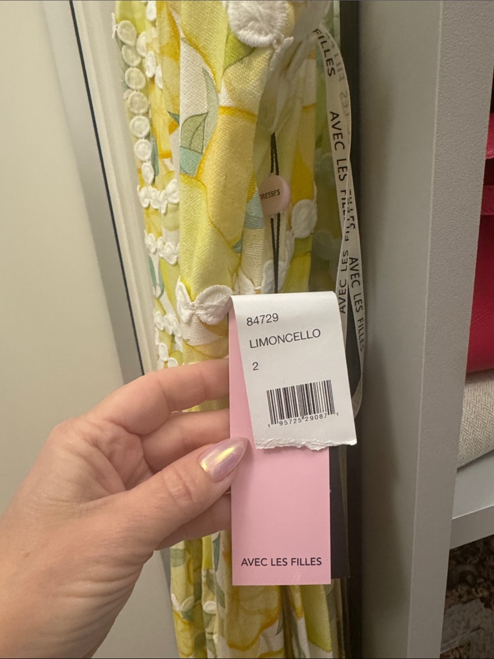 BNWT Avec Les Filles Lemon Print Sundress with White Crochet Trim - Picture 2 of 5
